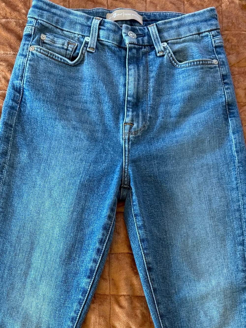 7 For All Mankind Luxe Vintage Aubrey High Rise Skinny Jeans - Picture 4 of 11